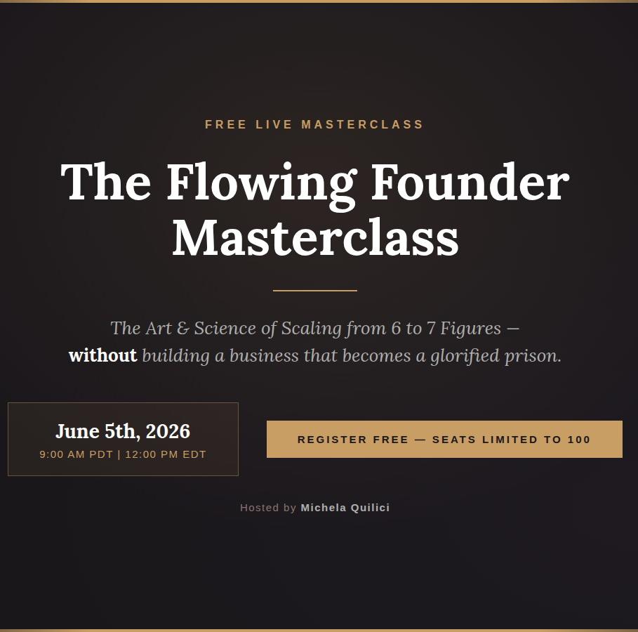 Jun 5 – Free Workshop: The Flowing Founder Masterclass