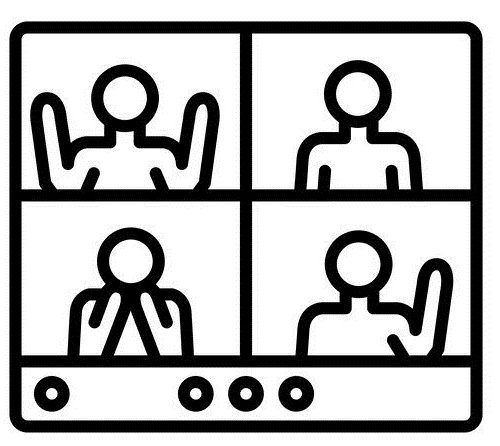 group video calling icon, vector illustration Practice Our New 60 Second Business Intro